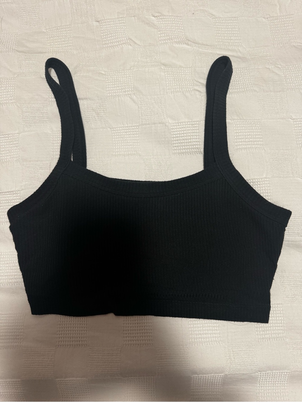 ALO Yoga Black Ribbed Sports Bra Tank
